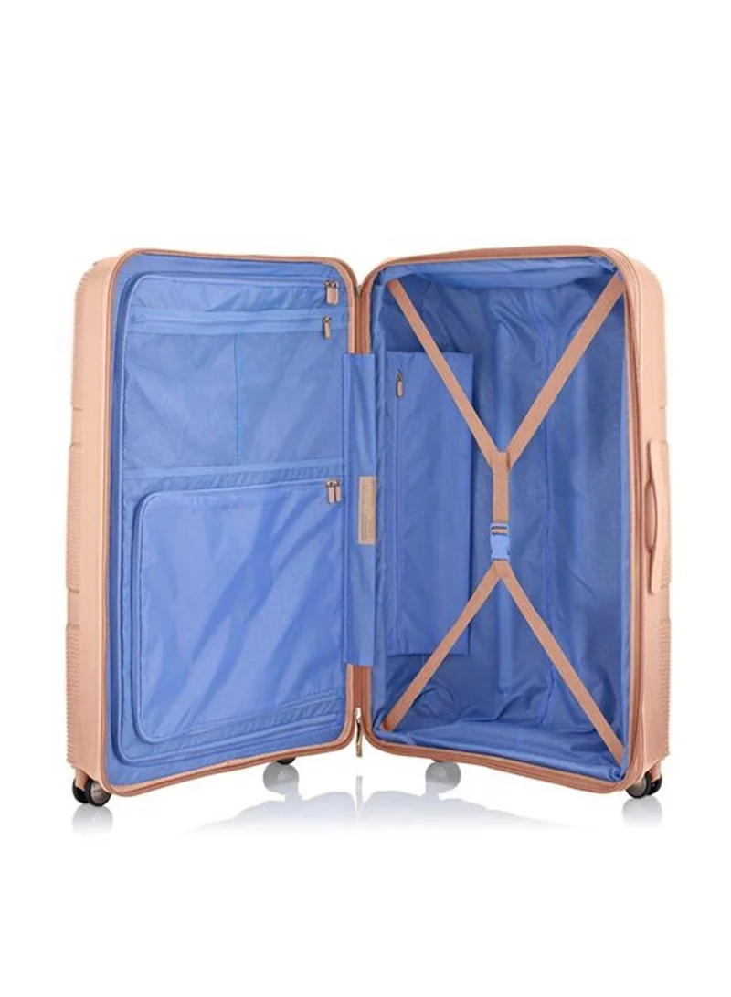 American Tourister 81 cm / 30 inch Instagon Suitcase, Check-In Size 81 cm / 30 inch, 4 Double Wheels, Hard Top, Polypropylene, Peach Blossom|DuoSaf™ Security Zipper|TSA 008 Lock|Optimov™ Shock Absorbing Wheels|Expandable - 3 Years International Warranty  | Best Price UAE